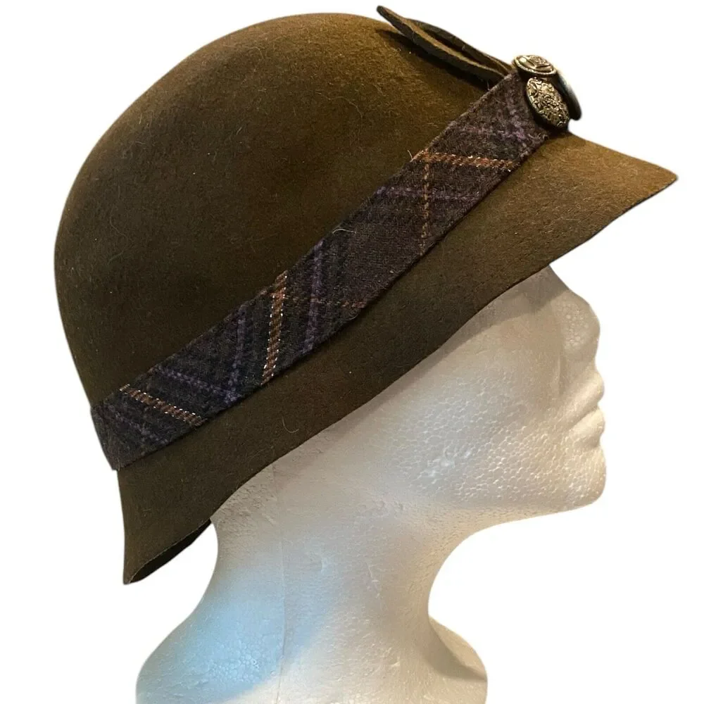 Wool Cloche Hat Womens M/L Retro Lagom‎ Regency Classiccore Scandi Chic Luxury